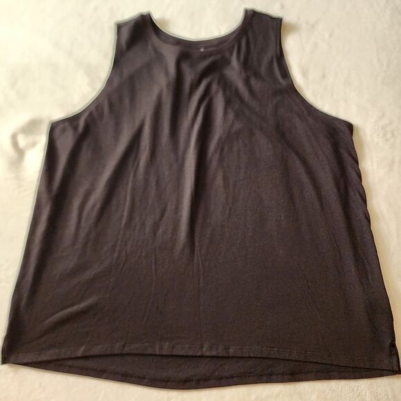 Athletic Womens XXXL Black Tank Top With High Low Hem - Picture 1 of 8